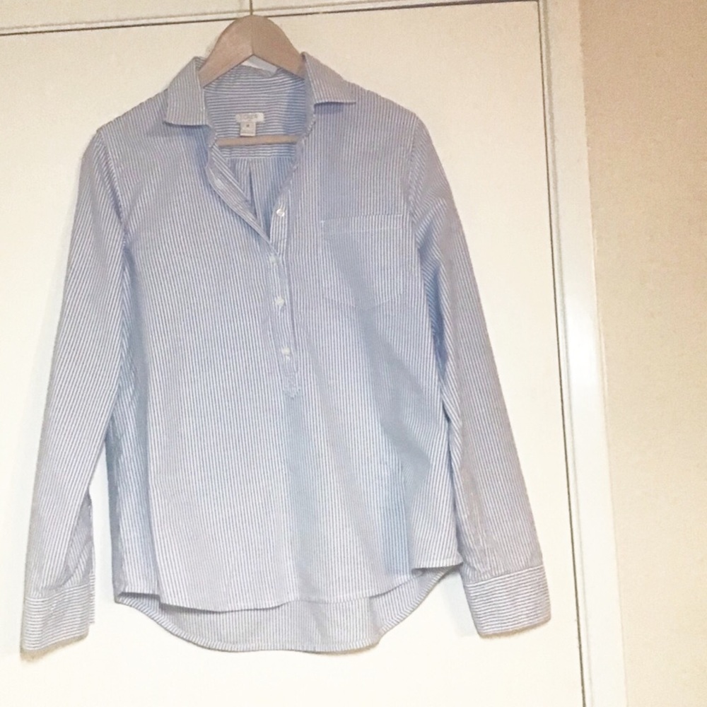 J. Crew shirt size M classic blue/white stripes